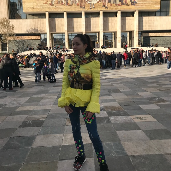 European designer rhinestone print jacket/coat - Picture 4 of 10